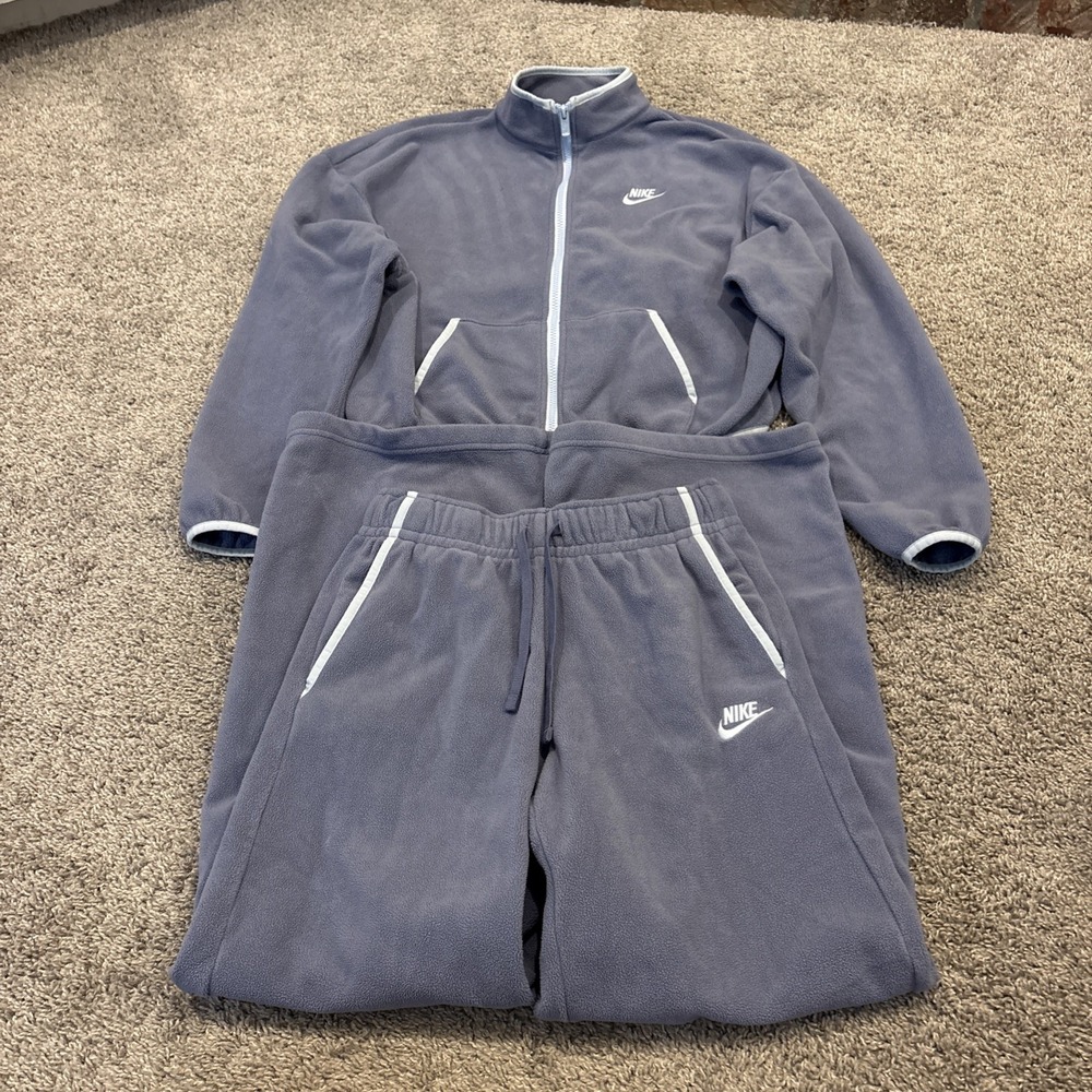 Nike Women's Indigo/Celestine Club Fleece Loose Cozy Track Jacket And Pants Set